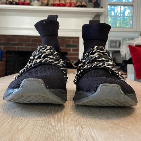 Balmain Socks Chain Link Sneakers In Black/Silver - 38 - Picture 3 of 9